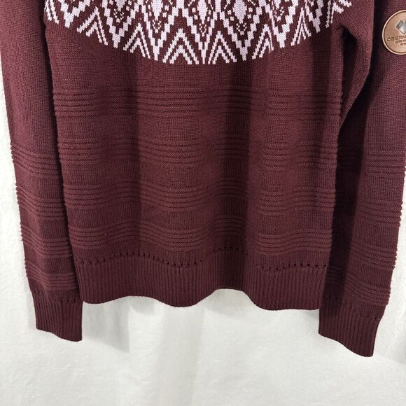Obermeyer Lily Burgundy Red Merino Wool Blend Turtleneck Sweater Womens Size M - Picture 5 of 13